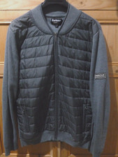 Mens BARBOUR International Slim Baffle Hybrid  Grey Jacket  -  Large