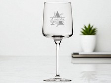 Personalised Engraved Any Initial Iconic Red Wine Glass 11oz (32cl)