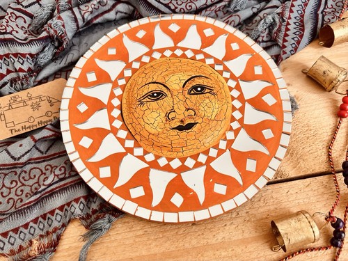 Mirror wooden celestial - mirror, sun