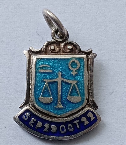 Vintage silver bracelet charm - silver,
