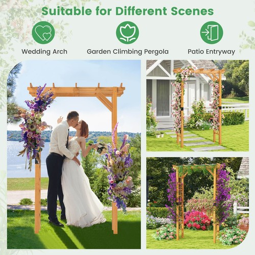 215cm wooden garden arch - wooden,