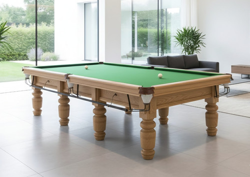 Full size oak snooker table - size,
