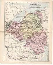 Print 1885 Map Londonderry