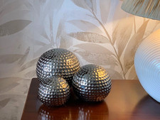 Ceramic silvertone spheres - 3,