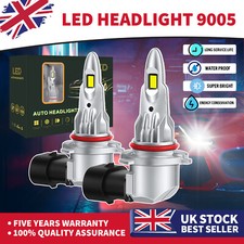 2X 9005 HB3 H10 LED Headlight Bulbs Kit Car High/Lo Beam 6000K Pure White UK