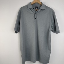 FootJoy Polo Shirt Men's XL Grey micro FJ pattern Golf Performance vgc l@@k!!