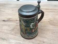 Oktoberfest Vintage German Original Gerzit Gerz Gambrinus Design Lidded Stein