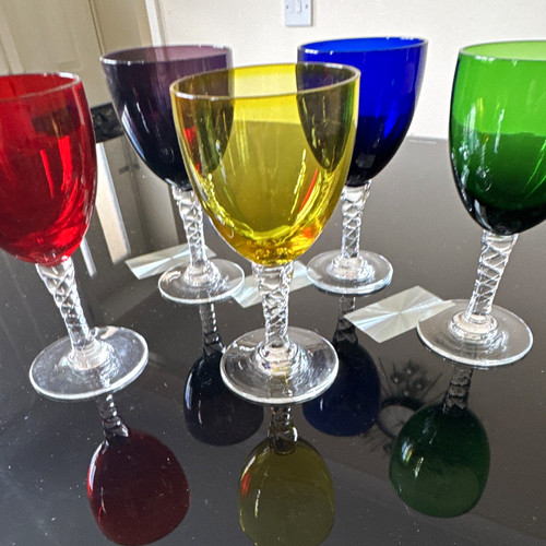 Set coloured glass wine - of,