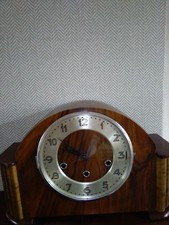 GERMAN ART DECOR WESTMINSTER CHIME MANTLE CLOCK WORKING KEY / INSTRUCTIONS V G C