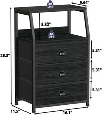 Bedside Table Cabinet with 3