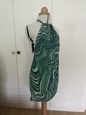 Green 70s Style Halter Neck Backless Dress New Never Worn From Motel Rocks M