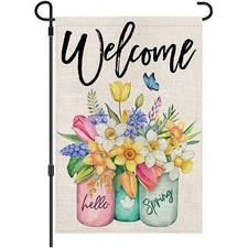 Spring Welcome Garden Flag 