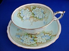 Paragon Blue Hydrangea Teacup & Saucer Double Warrant Robin’s Egg Blue A705