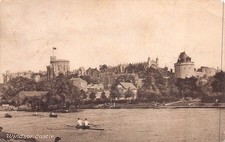 Double scull Rowers Boat Windsor Castle Berkshire Postcard (63) c1925