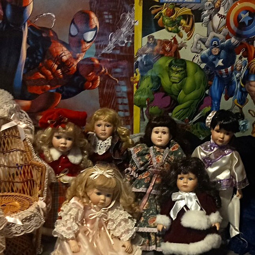 Porcelain girl dolls lot - 6,