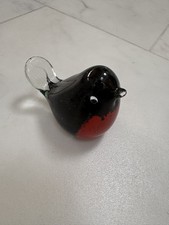 2 GLASS BIRD ORNAMENTs ROBIN