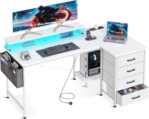 Shaped gaming desk led - l,