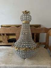 Glass gilt brass bag - gilt,