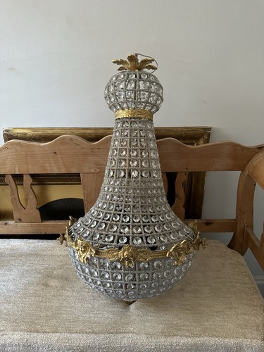 Glass gilt brass bag - glass,