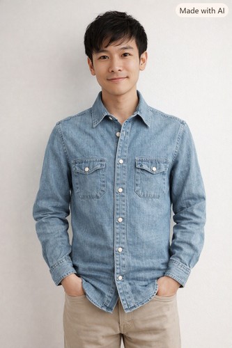 New boy denim shirt blue - shirt,