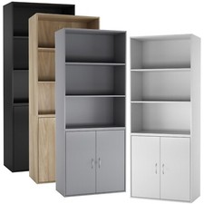 Wide 3 Tier Book Shelf Deep Bookcase Storage Cabinet Dining Living Room Display