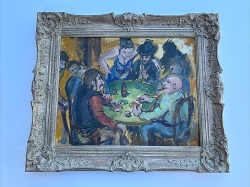 Vintage poker game painting - vintage,