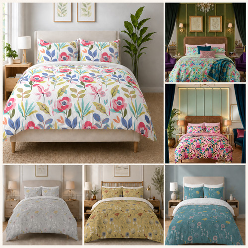 Floral duvet cover - cover, reversible