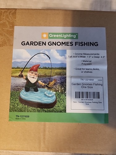 Gnome goes fishing - fishing, polyresin