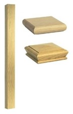 Stair Square 90mm Newel 1500mm Post - Solid Wood - Oak Quality Uk Manufactured!