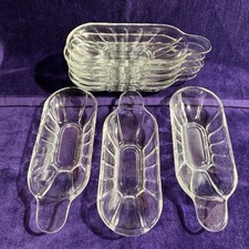 8 x Vtg Jeanette Banana Split Ice Cream Sundae Clear Depression Glass Dish Bowls