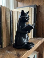 Reading cat ornament book - cat,