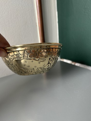 Vintage hand engraved - hand-engraved, brass
