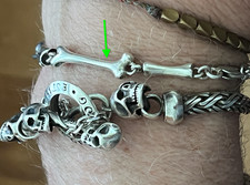 Hallmark 925 Silver Skeleton-Bone Link Bracelet 9.25"- 'The Great Frog' inspired