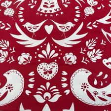 Red white Ikea fabric by the