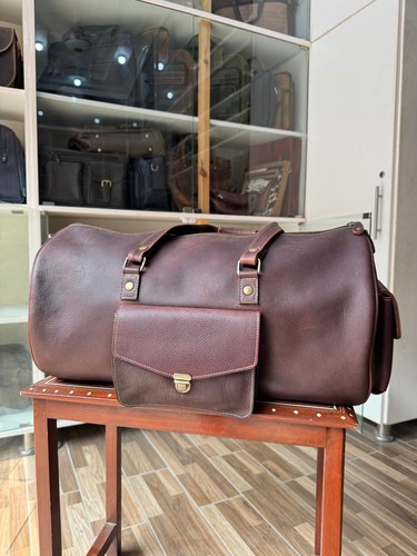 Leather travel duffel - travel, bag