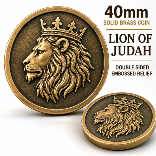 40mm solid brass lion - of, judah