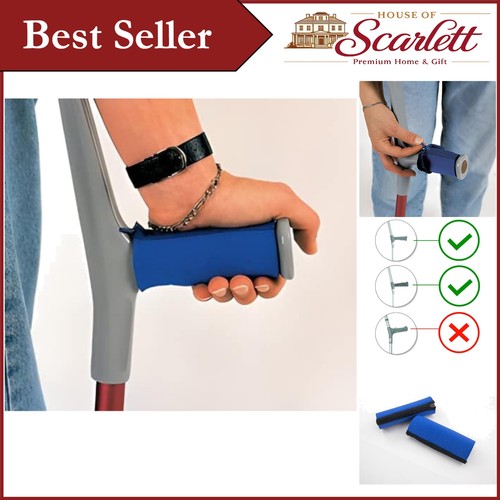 Blue neoprene crutch handle - neoprene,
