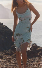 Zara light blue floral print