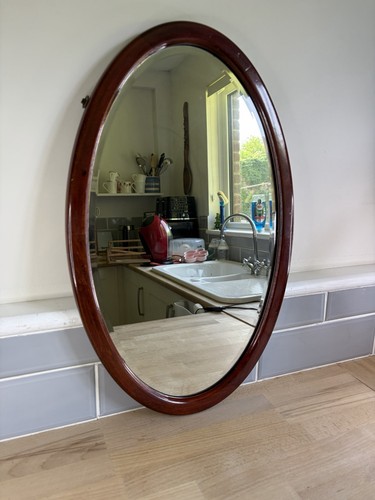 Vintage oval wall mirror - vintage,
