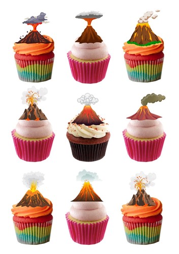 Cake toppers volcano themed - volcano, 24