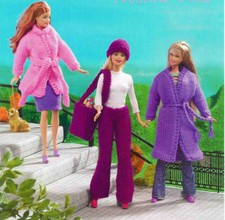Knitting pattern copy 2094.  Dolls clothes outfits for Barbie Sindy etc   DK