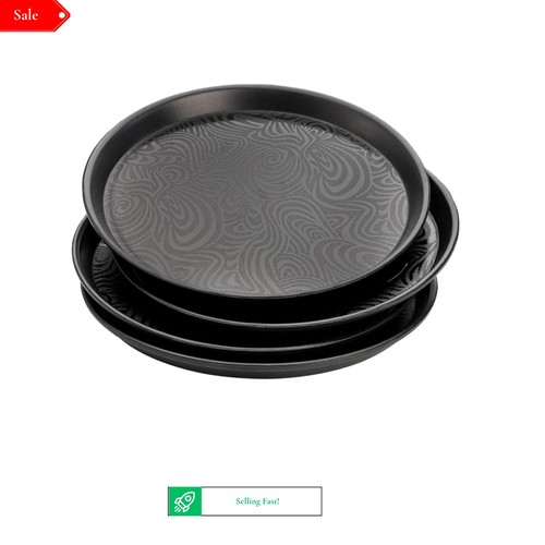Pack black plastic serving - black,