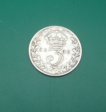 GB  Edward VII.  1908  Silver (.925)  Threepence . Good  Fine  KM# 797.2