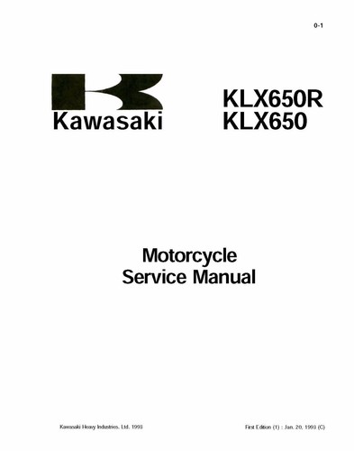 Kawasaki service manual - , 1993