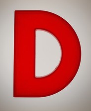 Vintage Wagner translucent cinema letter D - 10" c1970s movie theatre drive in 