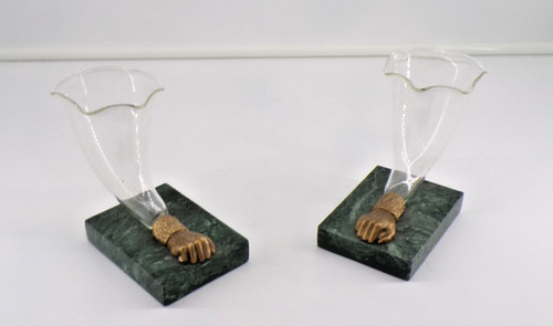 Antique pair elegant glass - pair,