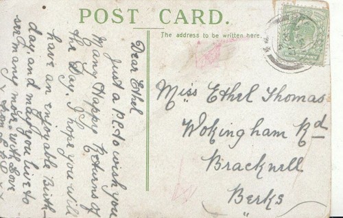 Genealogy postcard thomas - thomas,