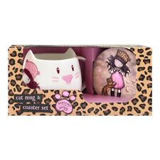 New Santoro Gorjuss Collection Purrrrrfect Love Cat Mug And Coaster Set Gift