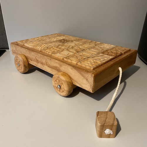 Vtg wooden wagon - vtg, wheels