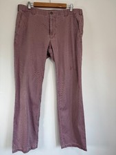 Meyer Trousers Men W36 L30 Red Madrid Cotton Stretch Needle Cord Chinos Slim Fit